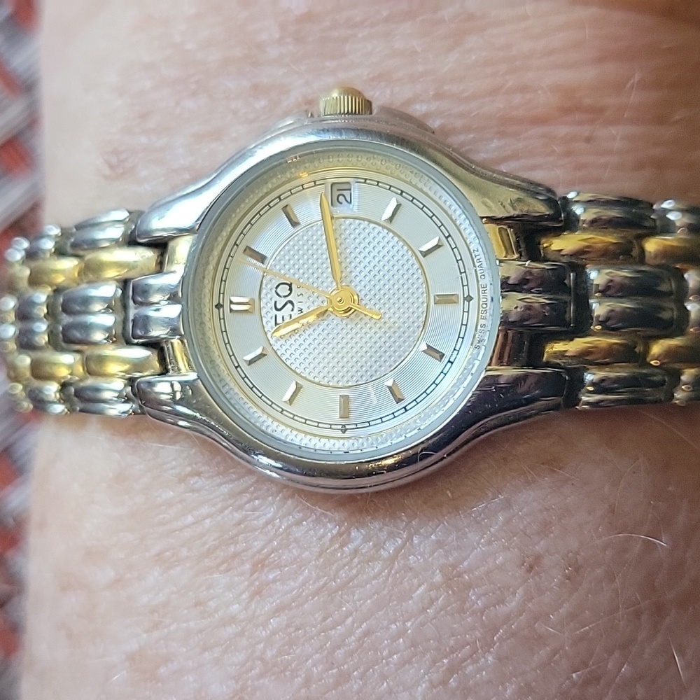 Vintage women's Esquire ESQ Swiss two-tone gold and silver watch